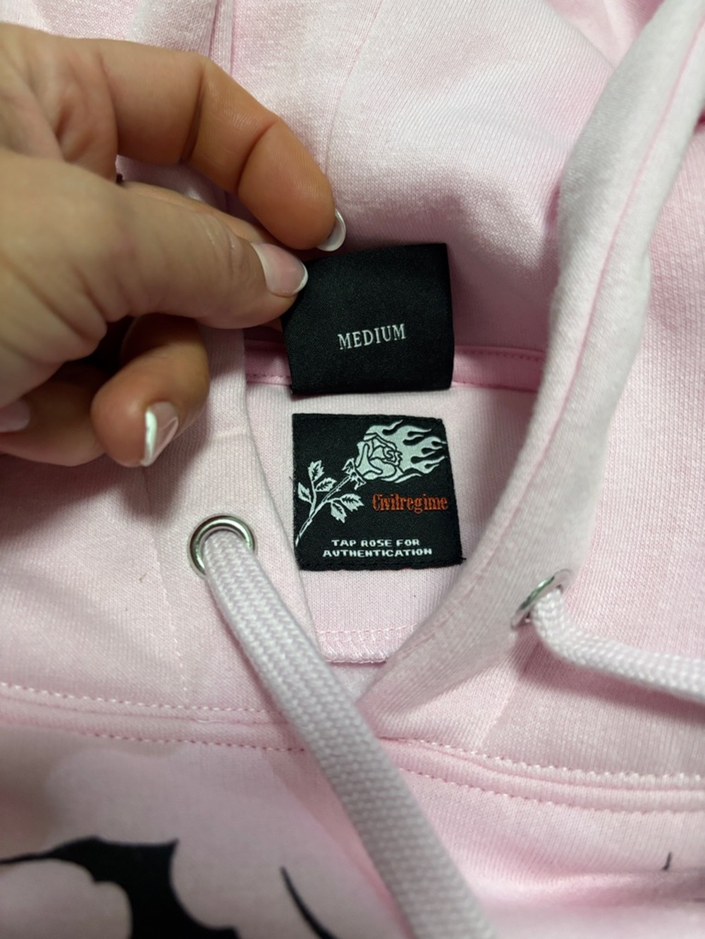 Civil Regime Pink and Black Cropped Hoodie Size: Medium NWT - Picture 4 of 6